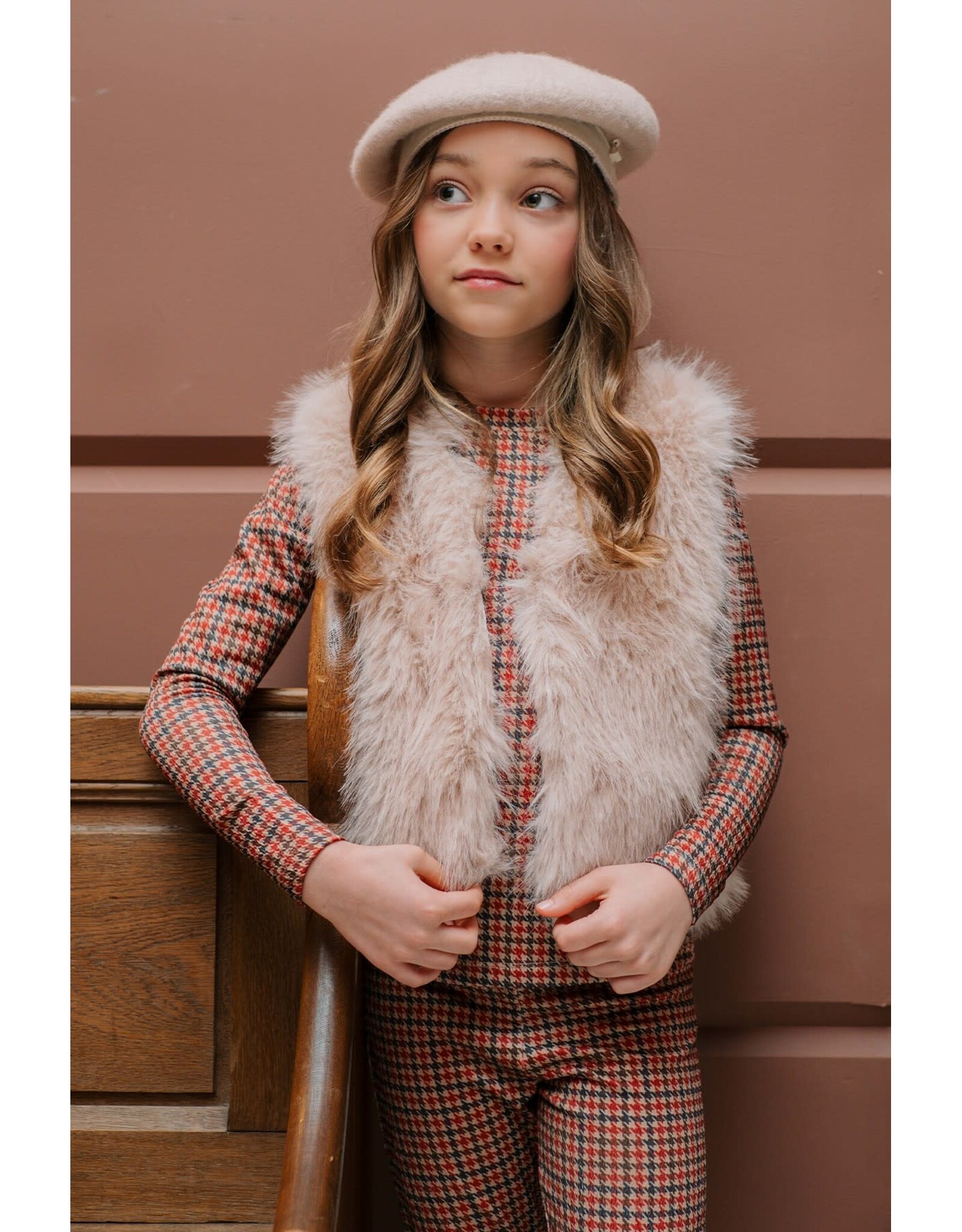 Like Flo Diam Flo girls faux fur hairy gilet Kit