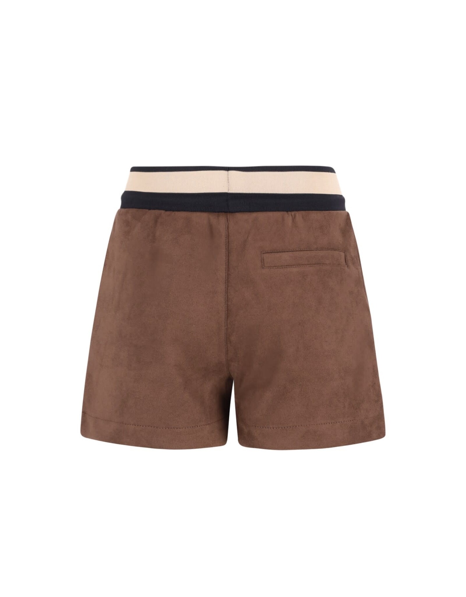 Like Flo Faylinn Flo girls faux leather short with fancy jacquard rib WB Choco