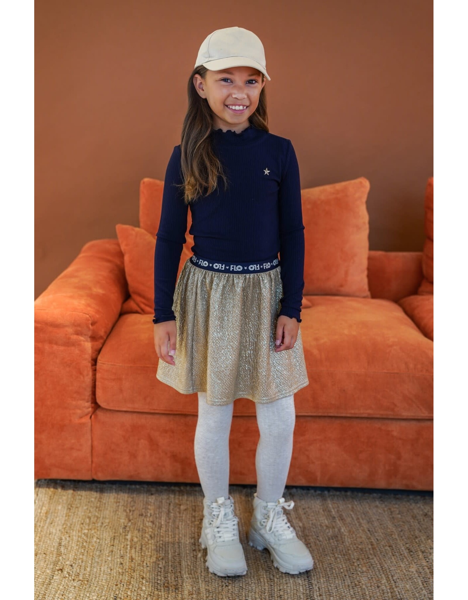 Like Flo Holly Flo girls metallic skirt Soft gold