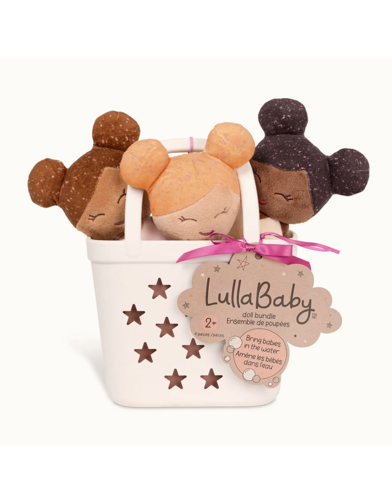 LullaBaby - LBY7699 - 3 Baby Bath Dolls in a Basket Playset