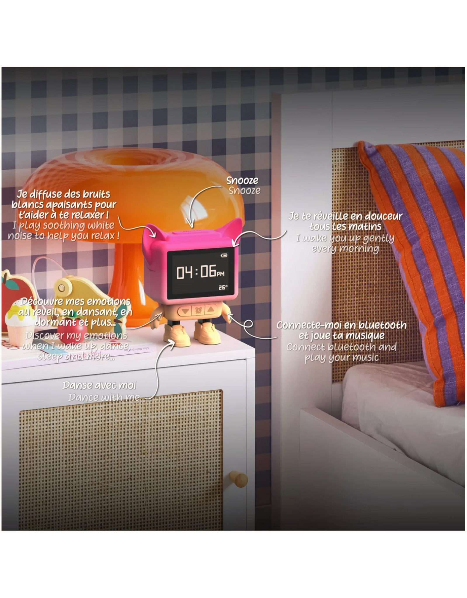 MOB Dancing Clock Roze