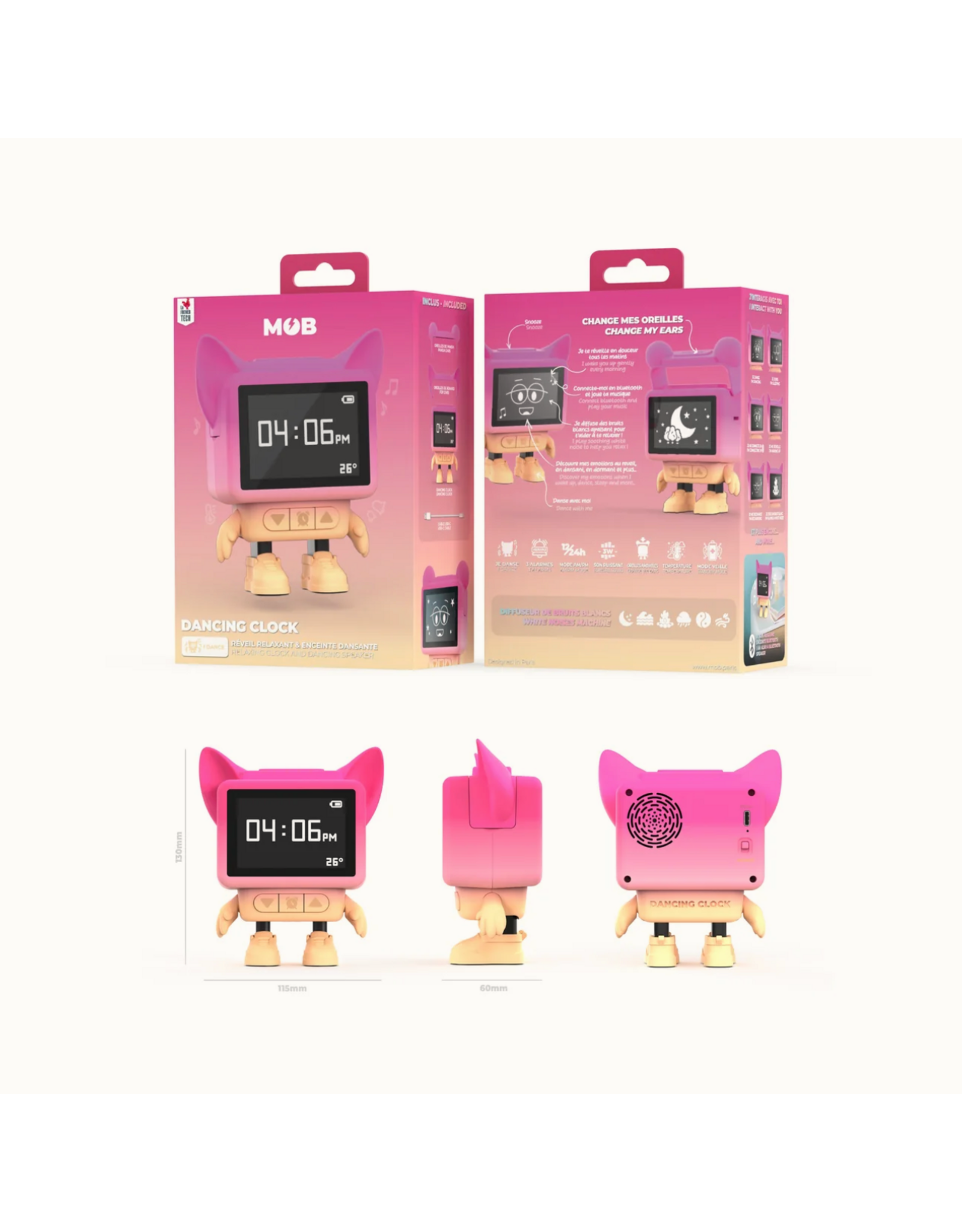 MOB Dancing Clock Roze