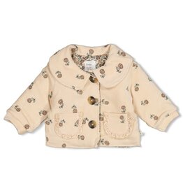 Feetje Jasje velours rib met borduursels Lucky Bloombird Offwhite