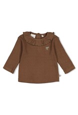 Feetje Longsleeve pointelle rib Lucky Bloombird Bruin
