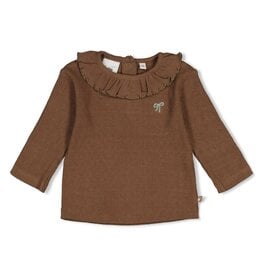 Feetje Longsleeve pointelle rib Lucky Bloombird Bruin
