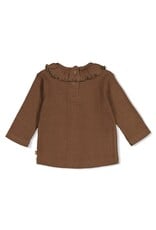 Feetje Longsleeve pointelle rib Lucky Bloombird Bruin