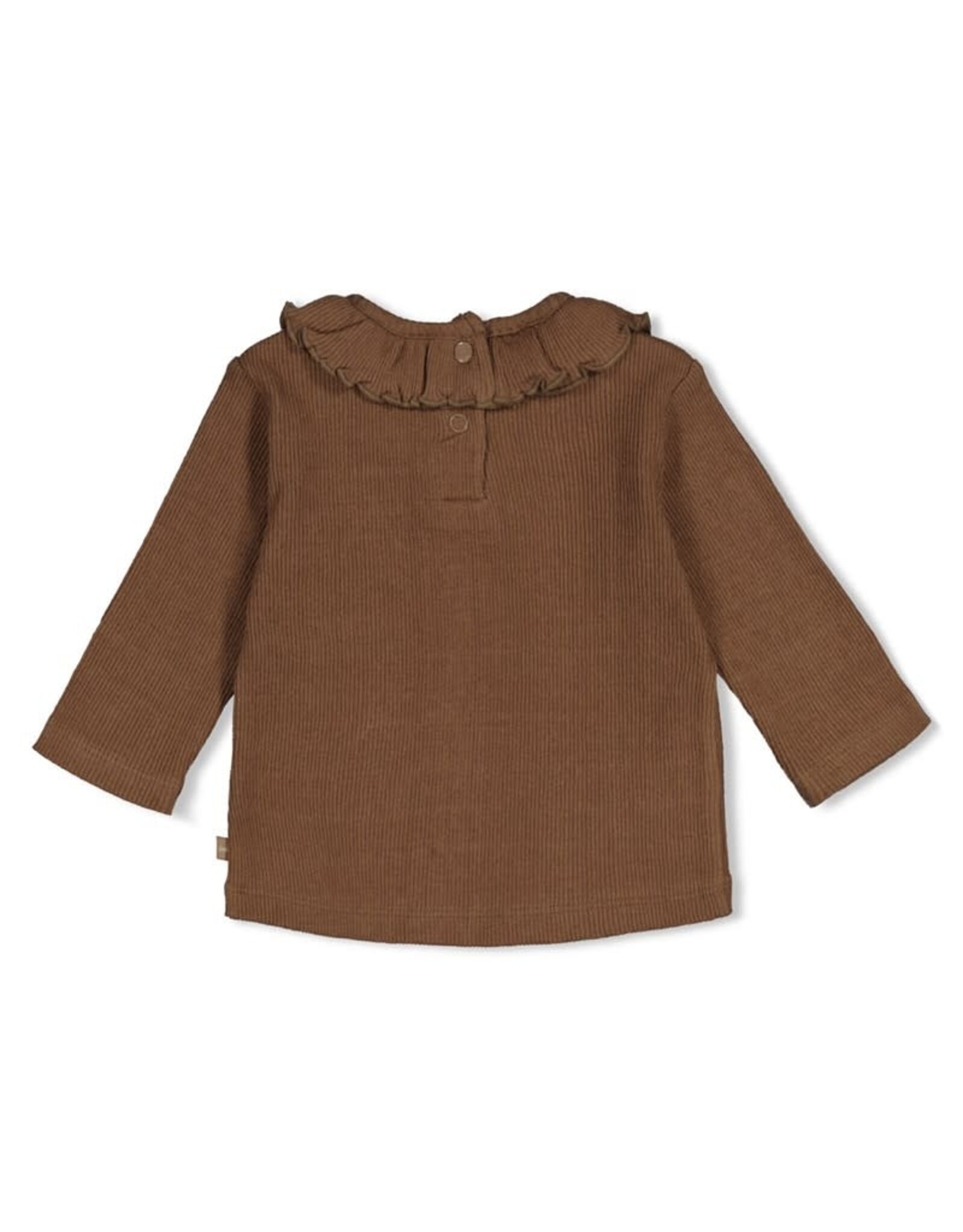 Feetje Longsleeve pointelle rib Lucky Bloombird Bruin