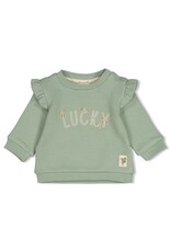 Feetje Sweater relaxed fit Lucky Bloombird Jade groen