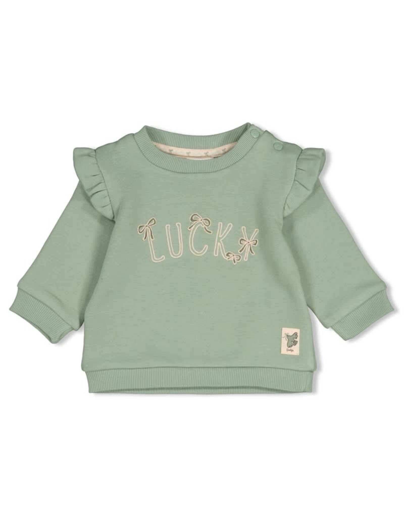 Feetje Sweater relaxed fit Lucky Bloombird Jade groen