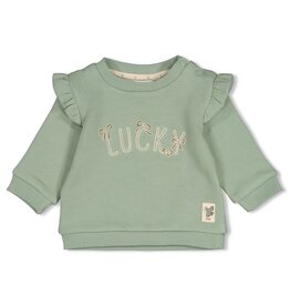 Feetje Sweater relaxed fit Lucky Bloombird Jade groen