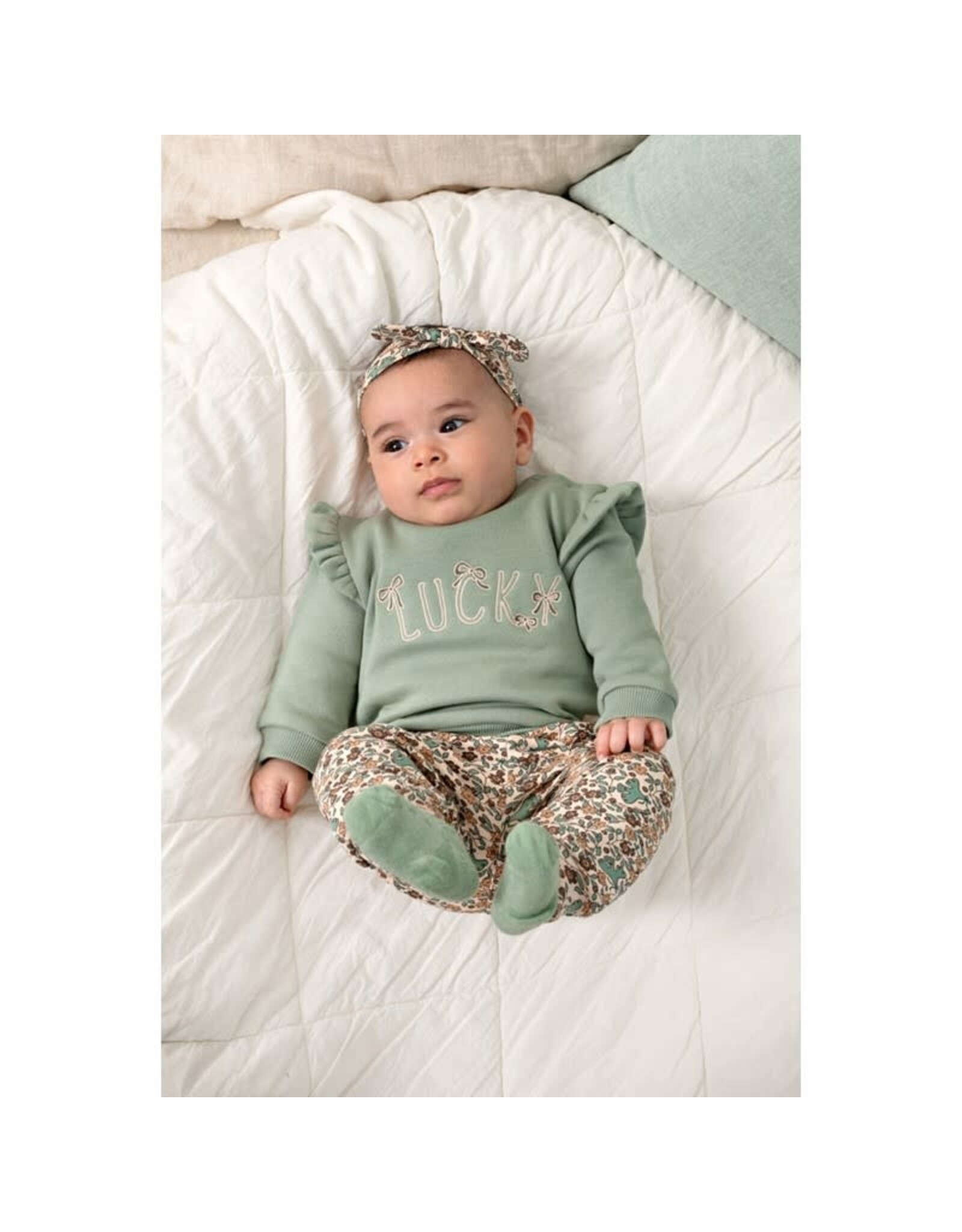 Feetje Sweater relaxed fit Lucky Bloombird Jade groen