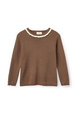 Copenhagen Colors LS Blouse w. Deco Neck Walnut Comb.