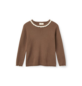 Copenhagen Colors LS Blouse w. Deco Neck Walnut Comb.