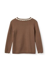 Copenhagen Colors LS Blouse w. Deco Neck Walnut Comb.