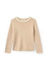 Copenhagen Colors LS Blouse w. Deco Neck Beige Comb.