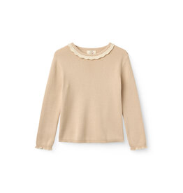 Copenhagen Colors LS Blouse w. Deco Neck Beige Comb.