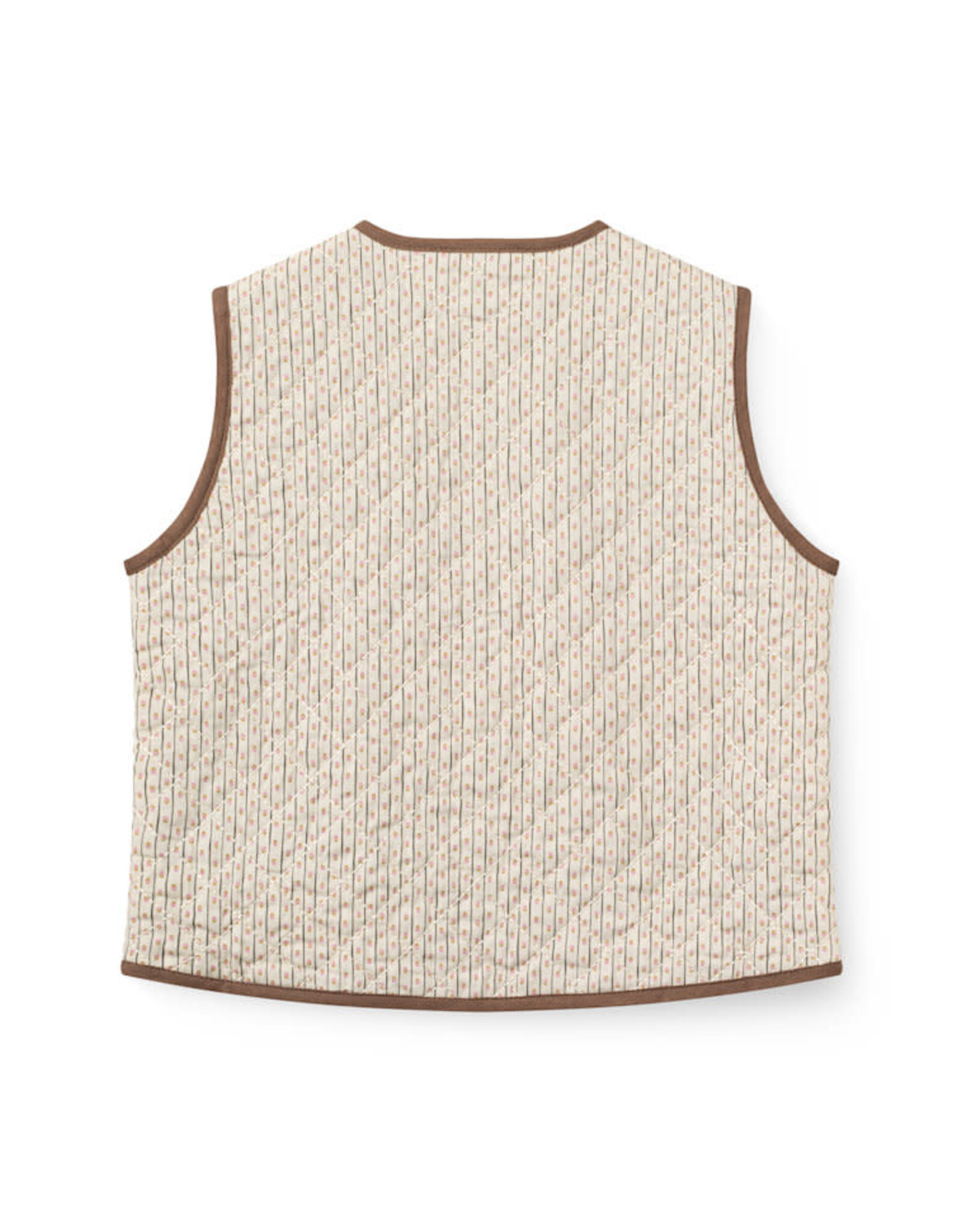 Copenhagen Colors Aop Quilted Vest w. Lace Sand Flower Print