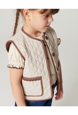 Copenhagen Colors Aop Quilted Vest w. Lace Sand Flower Print