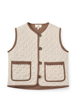 Copenhagen Colors Aop Quilted Vest w. Lace Sand Flower Print