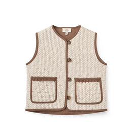 Copenhagen Colors Aop Quilted Vest w. Lace Sand Flower Print