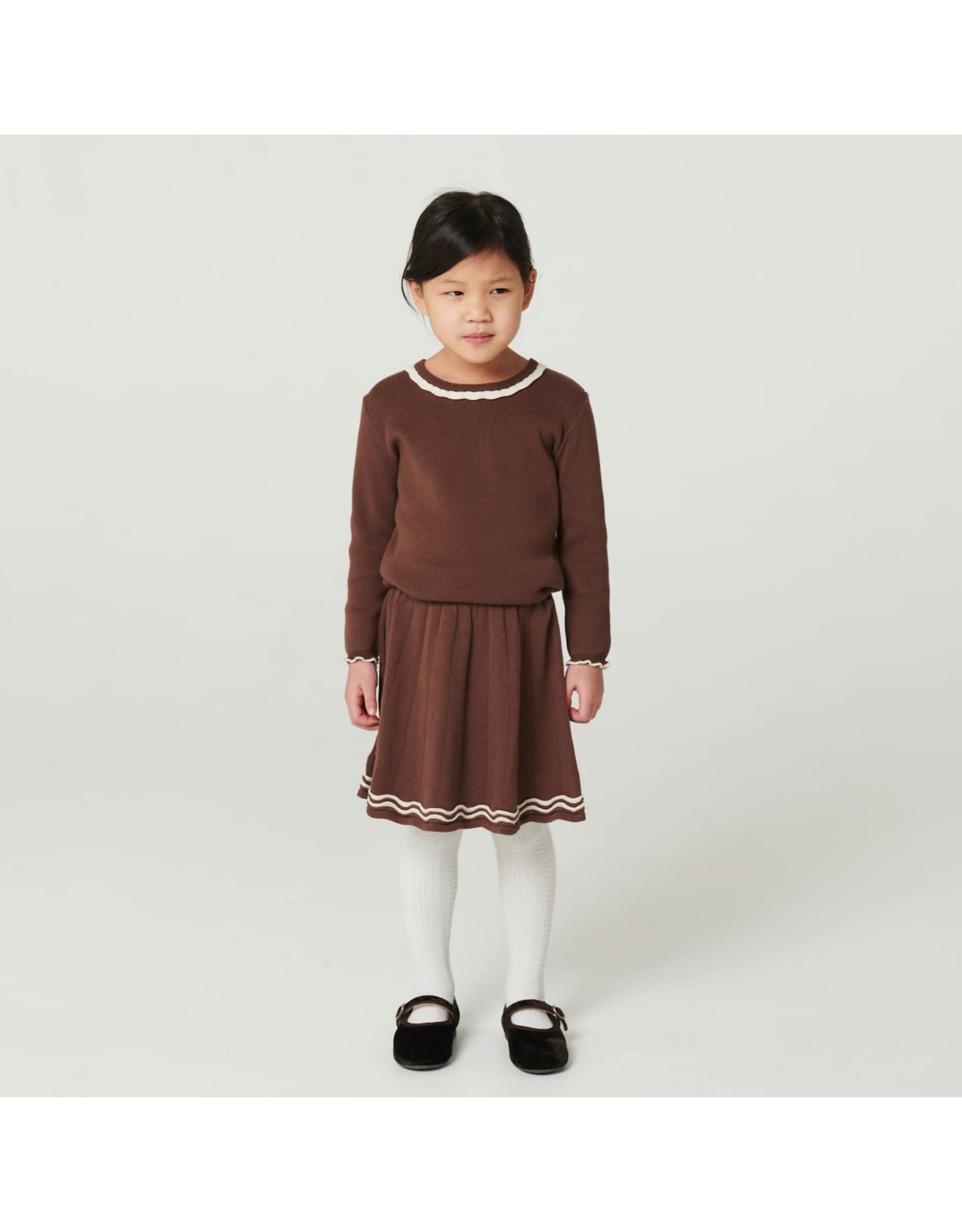 Copenhagen Colors Knitted Tennis Skirt Walnut Comb.