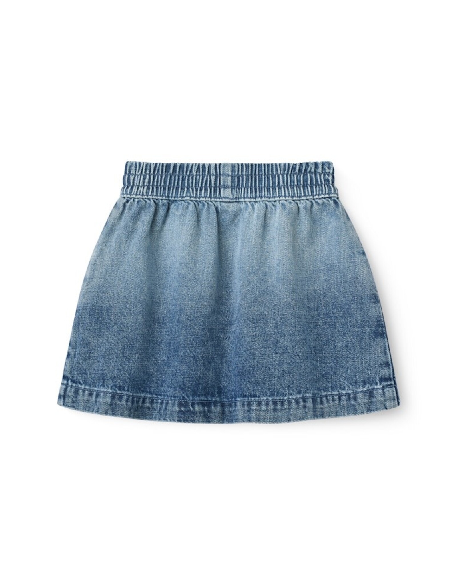 Copenhagen Colors Denim Skirt w. Block Spray