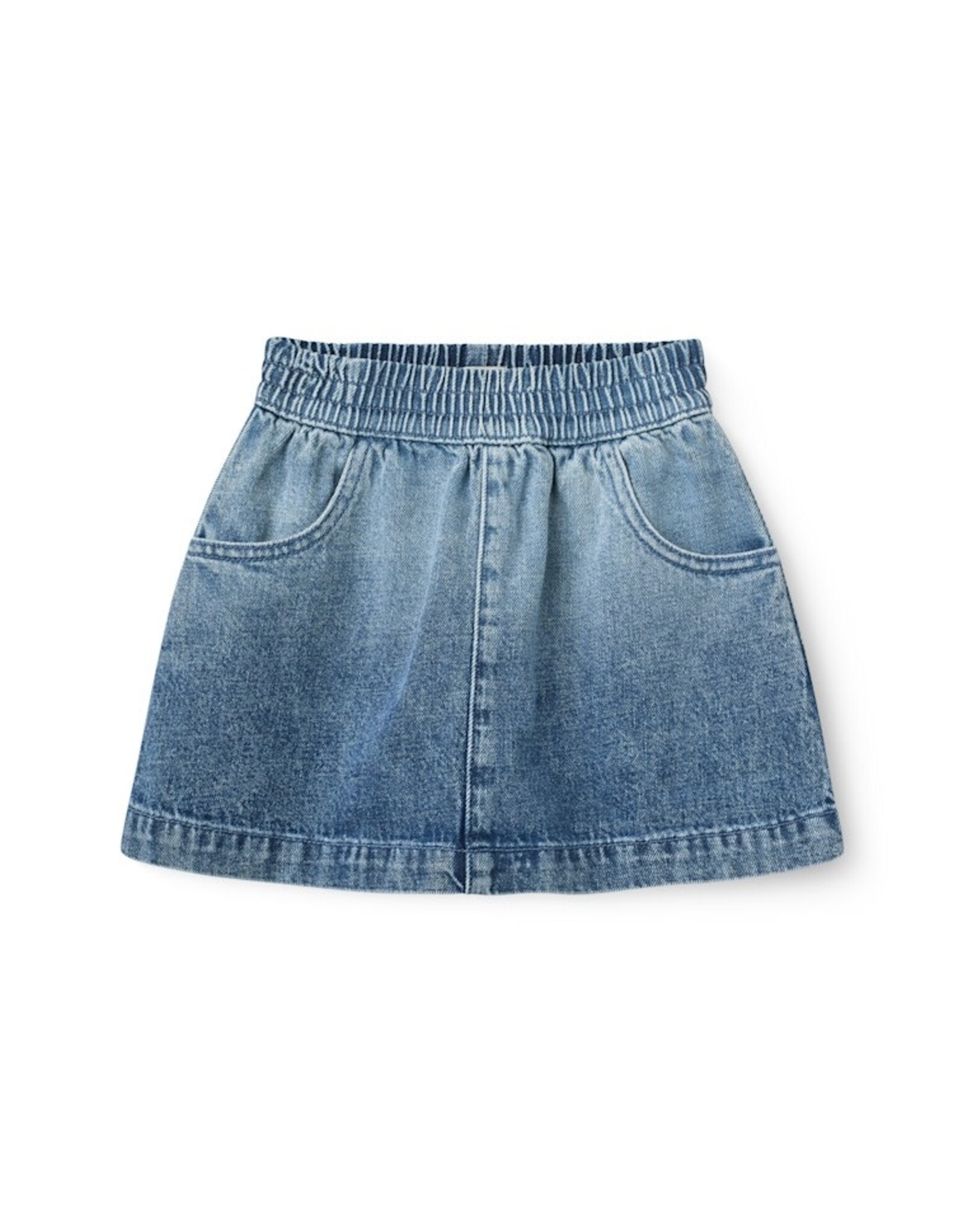 Copenhagen Colors Denim Skirt w. Block Spray
