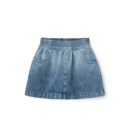 Copenhagen Colors Denim Skirt w. Block Spray
