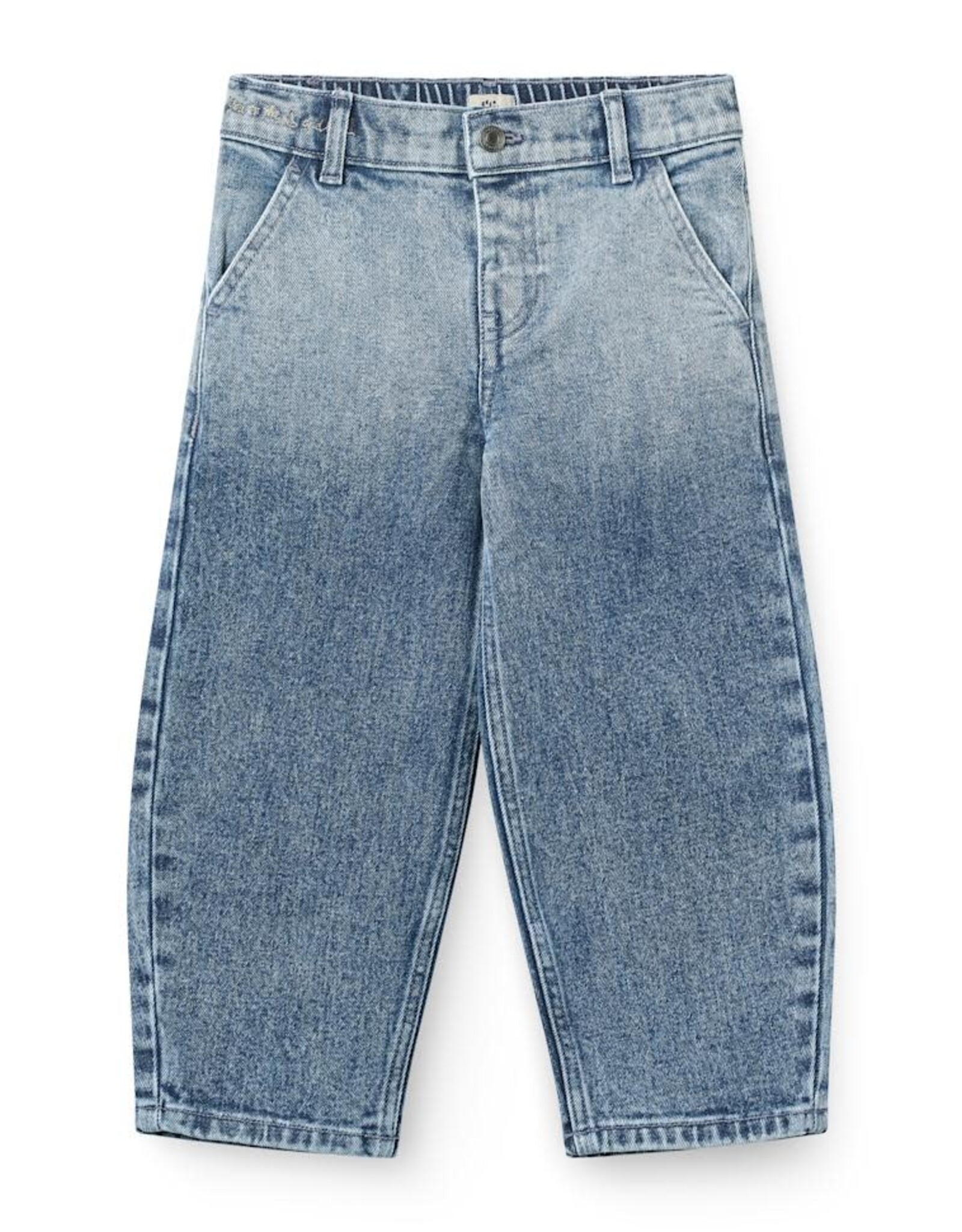 Copenhagen Colors Organic Balloon Denim Pants w. Hearts Back Pockets Block Spray