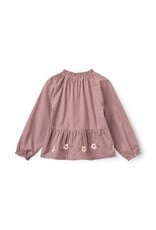 Copenhagen Colors Blouse w. Flower Embroidery Winter Rose Check Comb.
