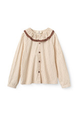 Copenhagen Colors Aop Shirt w. Frill & Lace Piping Sand Flower Print