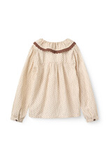 Copenhagen Colors Aop Shirt w. Frill & Lace Piping Sand Flower Print