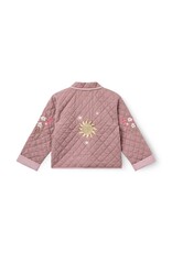 Copenhagen Colors Checkered Quilted Jacket w. Embroidery Winter Rose Check Comb.