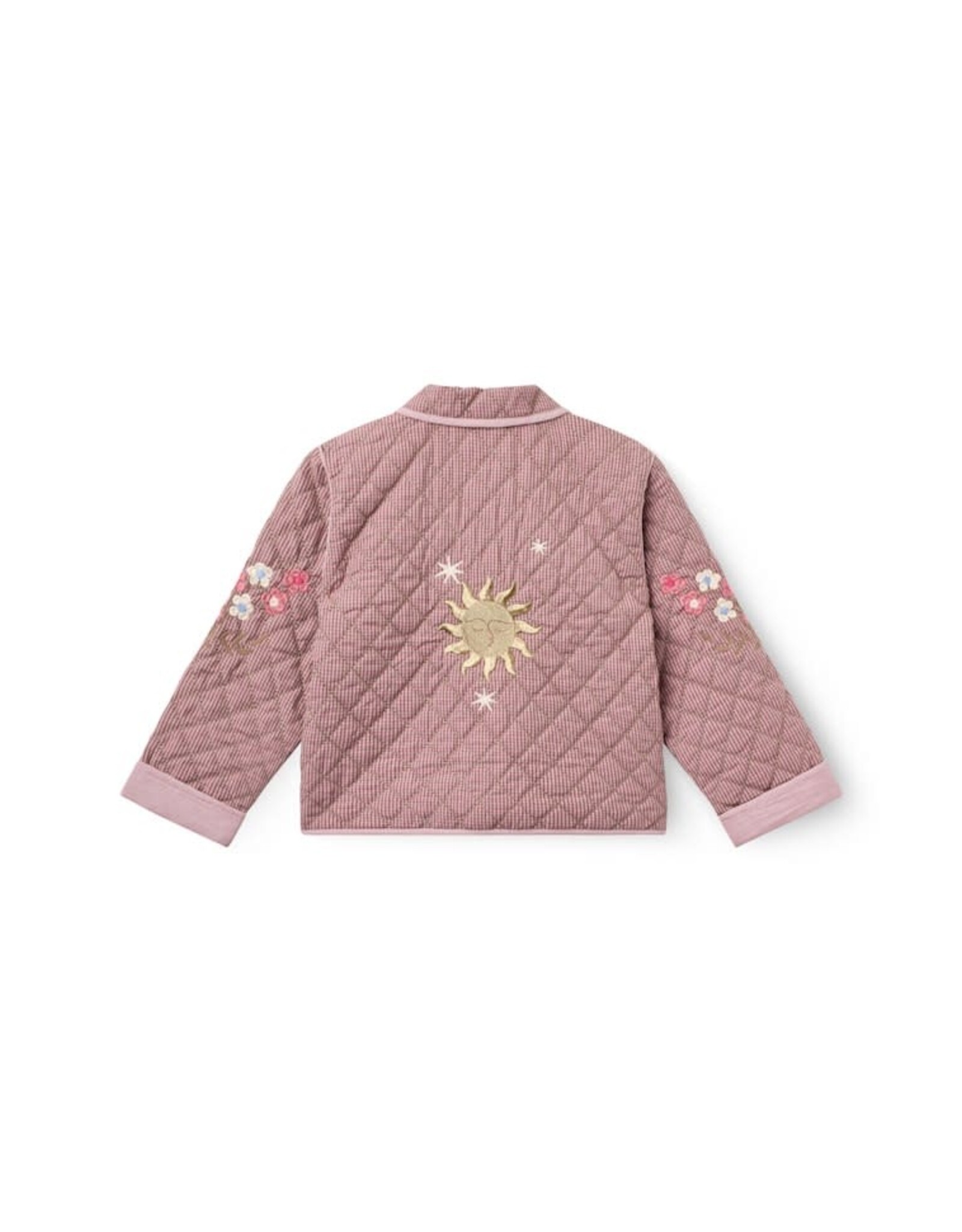Copenhagen Colors Checkered Quilted Jacket w. Embroidery Winter Rose Check Comb.