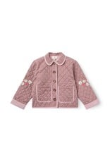 Copenhagen Colors Checkered Quilted Jacket w. Embroidery Winter Rose Check Comb.