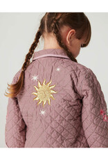 Copenhagen Colors Checkered Quilted Jacket w. Embroidery Winter Rose Check Comb.