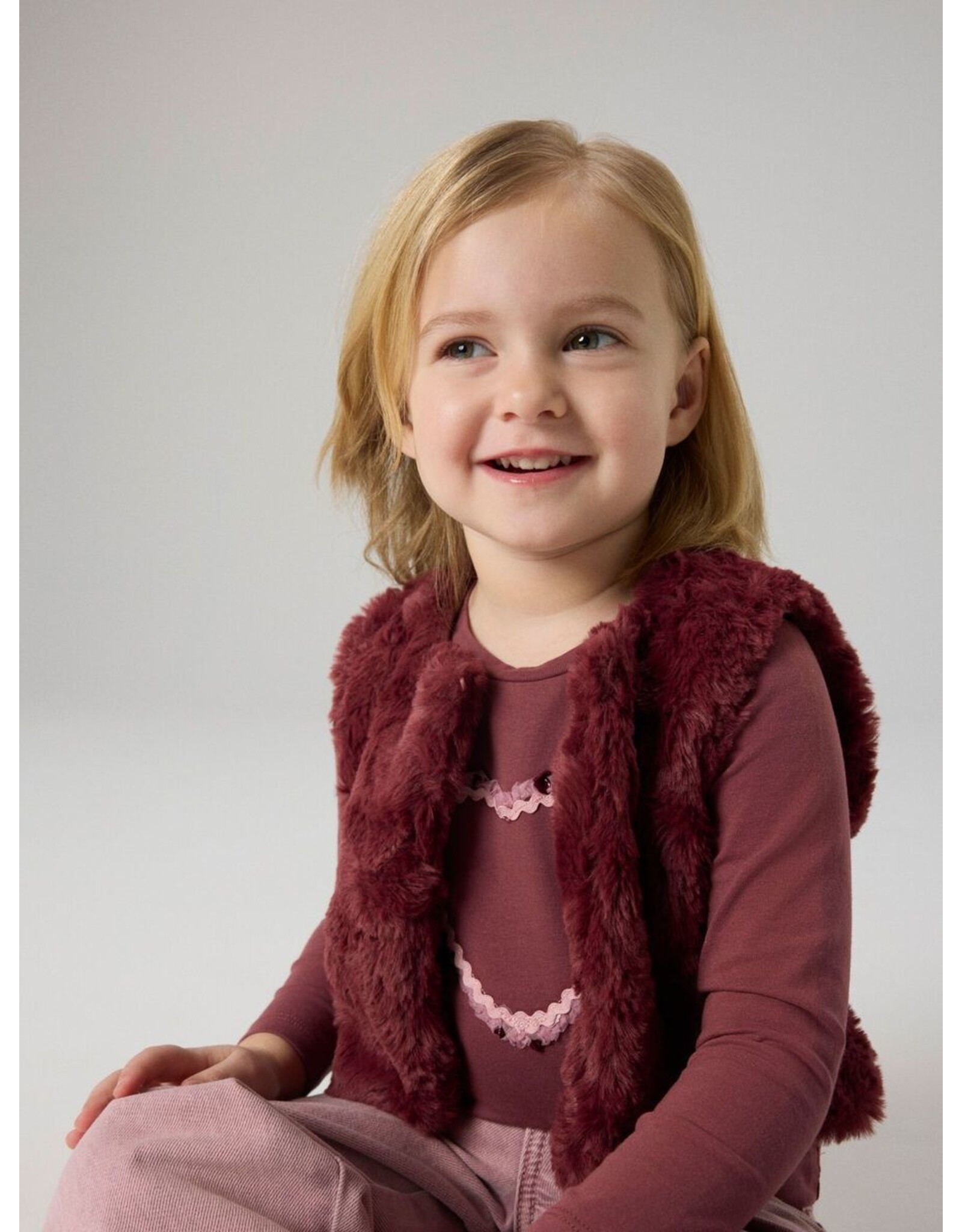 Name it NMFNANIS FAKE FUR VEST Wild Ginger