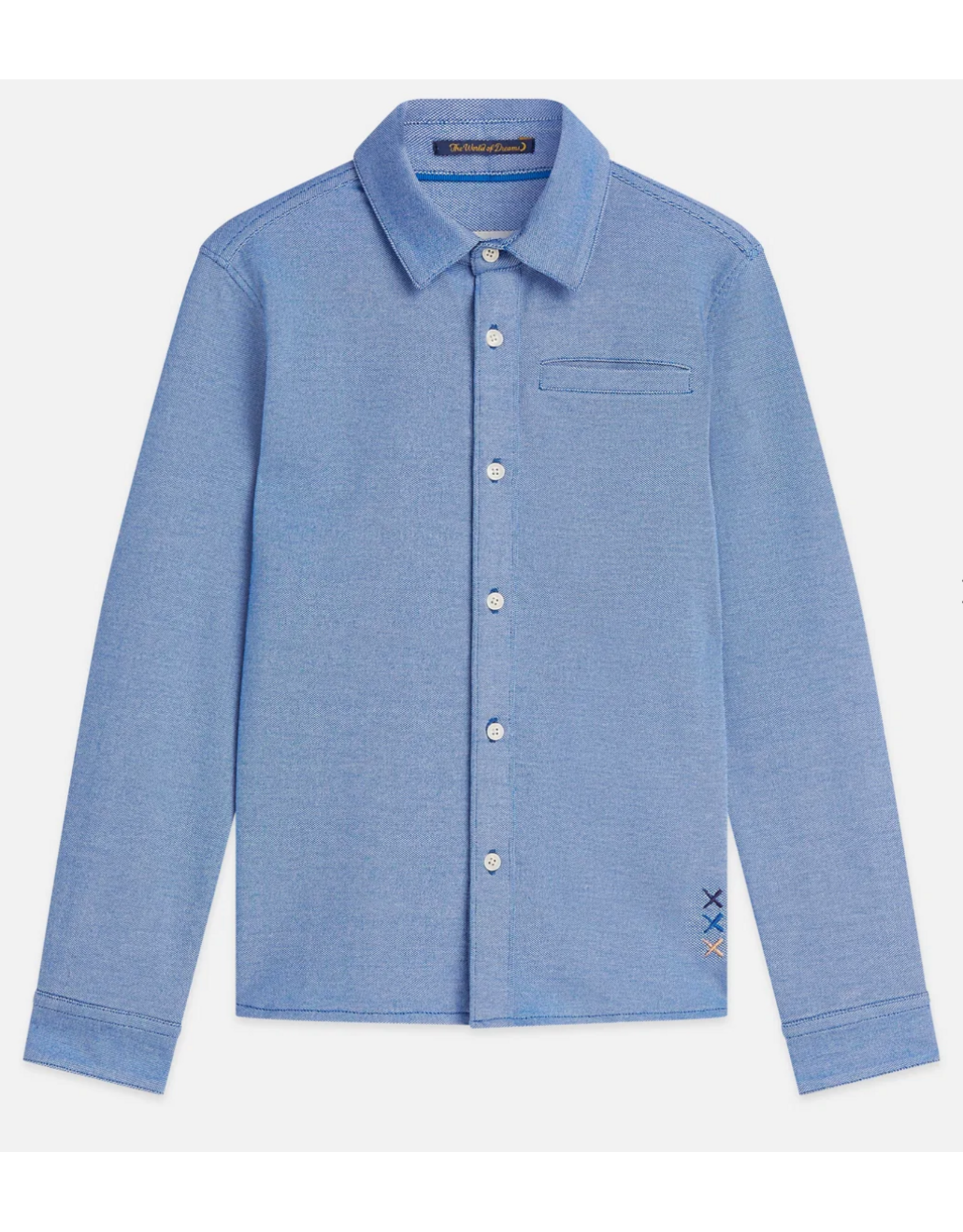 Scotch & Soda TWOTONE REGULARFIT PIQUE SHIRT BRIGHT WHITE/ STRONG BLUE