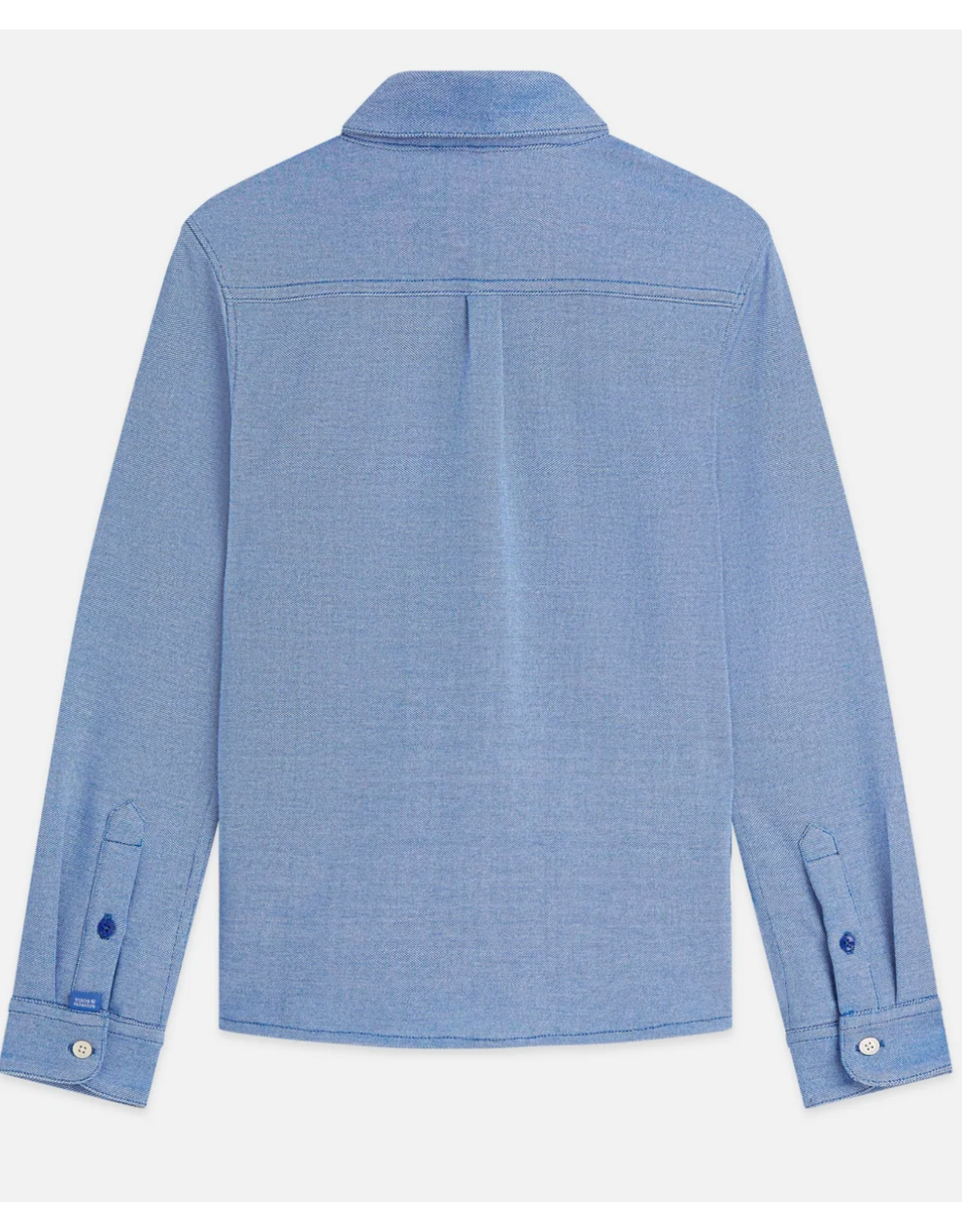 Scotch & Soda TWOTONE REGULARFIT PIQUE SHIRT BRIGHT WHITE/ STRONG BLUE