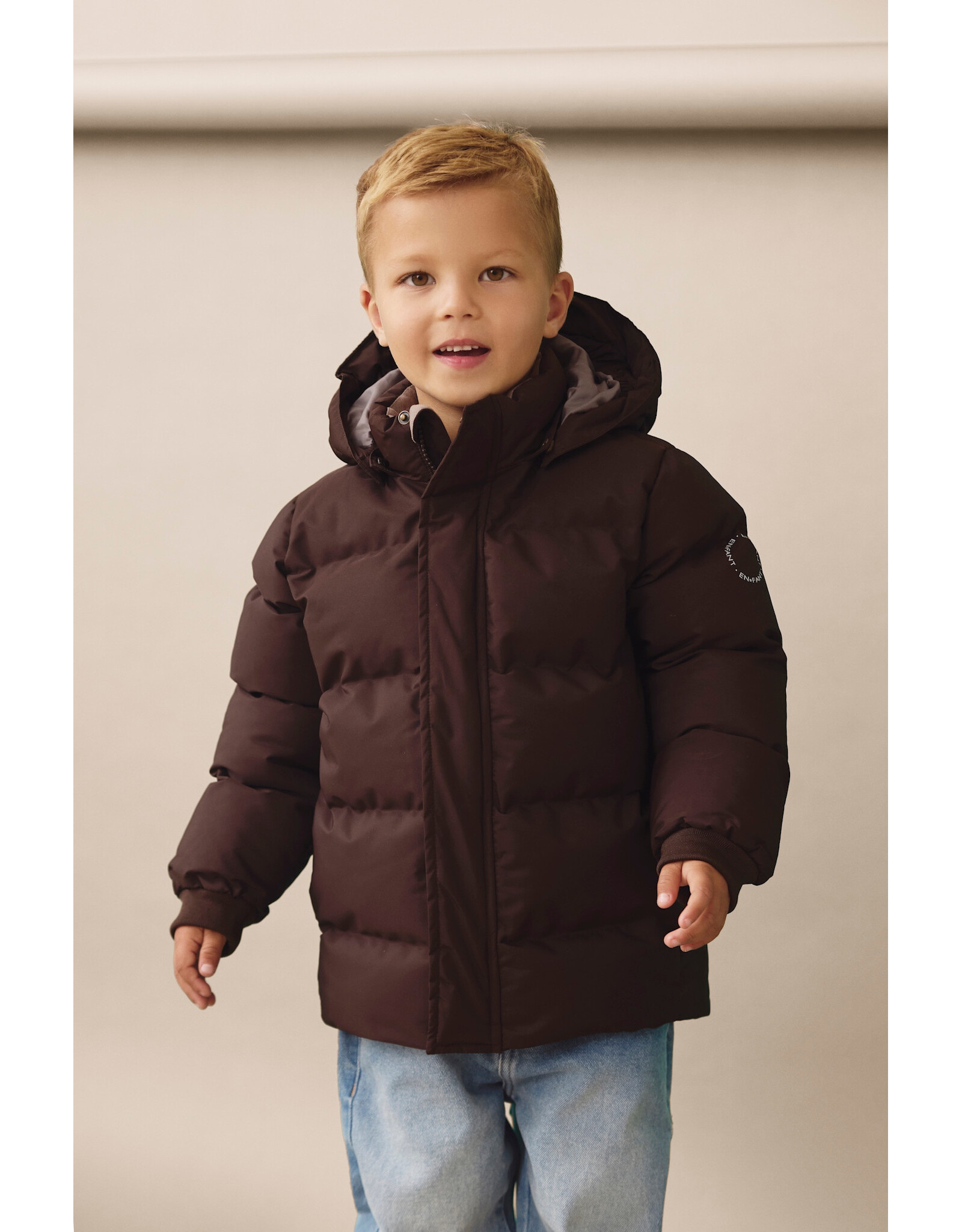 En Fant Jacket Quilt, Solid Coffee Bean