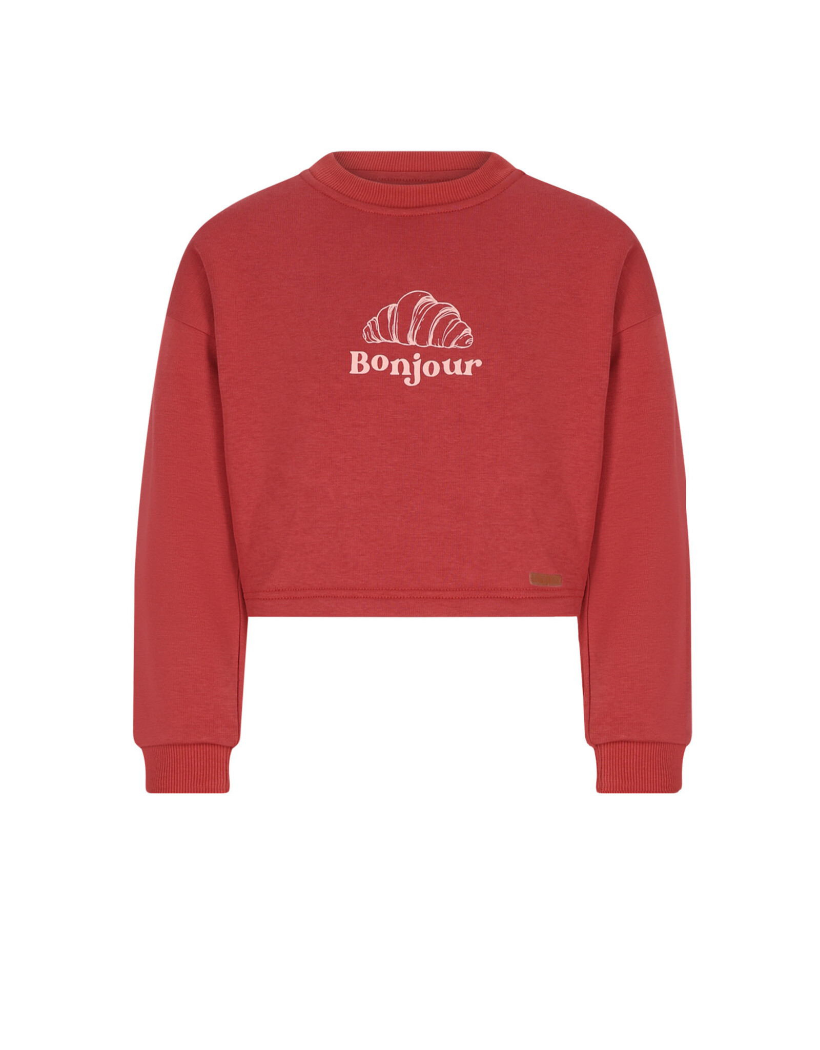 Nono Kuya soft furry cropped sweater Croissant print Samba Red