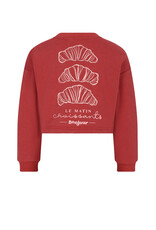 Nono Kuya soft furry cropped sweater Croissant print Samba Red