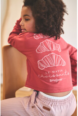 Nono Kuya soft furry cropped sweater Croissant print Samba Red