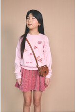 Nono Nacey Flared Velvet AOP skirt Sunset Pink