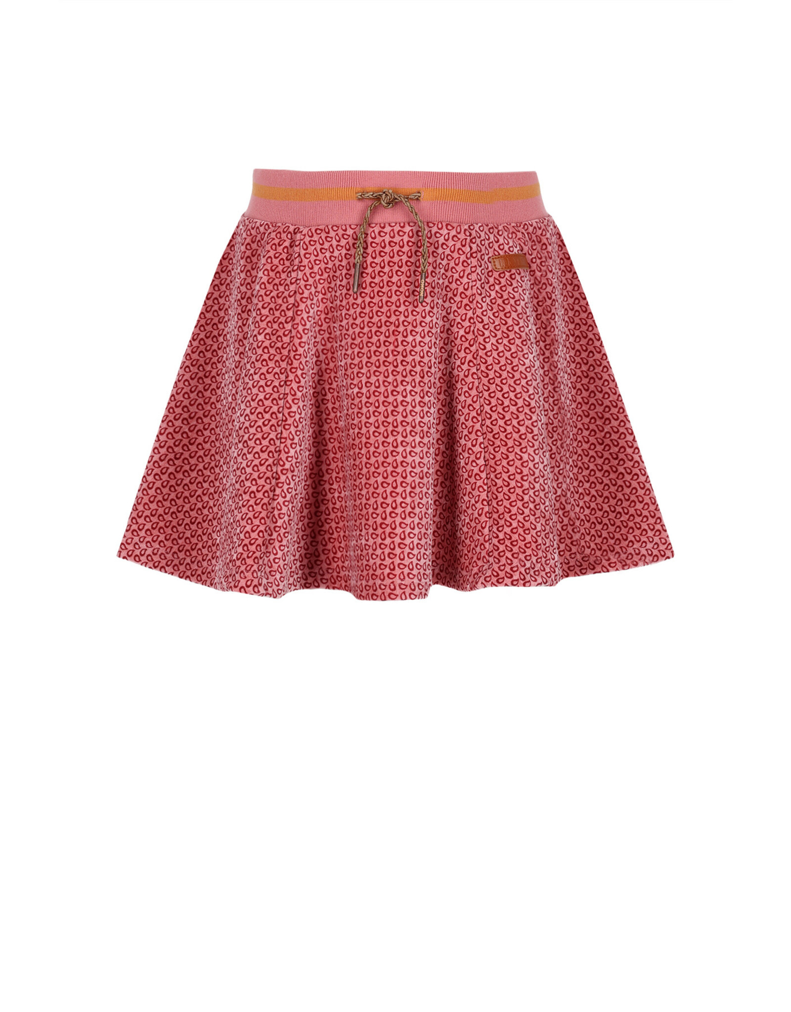 Nono Nacey Flared Velvet AOP skirt Sunset Pink