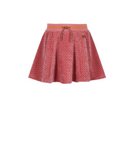 Nono Nacey Flared Velvet AOP skirt Sunset Pink