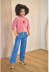 Nono Kaily Oversized Velvet Top Half Sleeve with Bisou Embro Sunset Pink