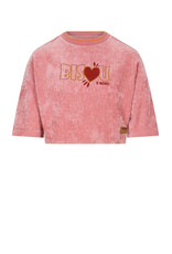 Nono Kaily Oversized Velvet Top Half Sleeve with Bisou Embro Sunset Pink