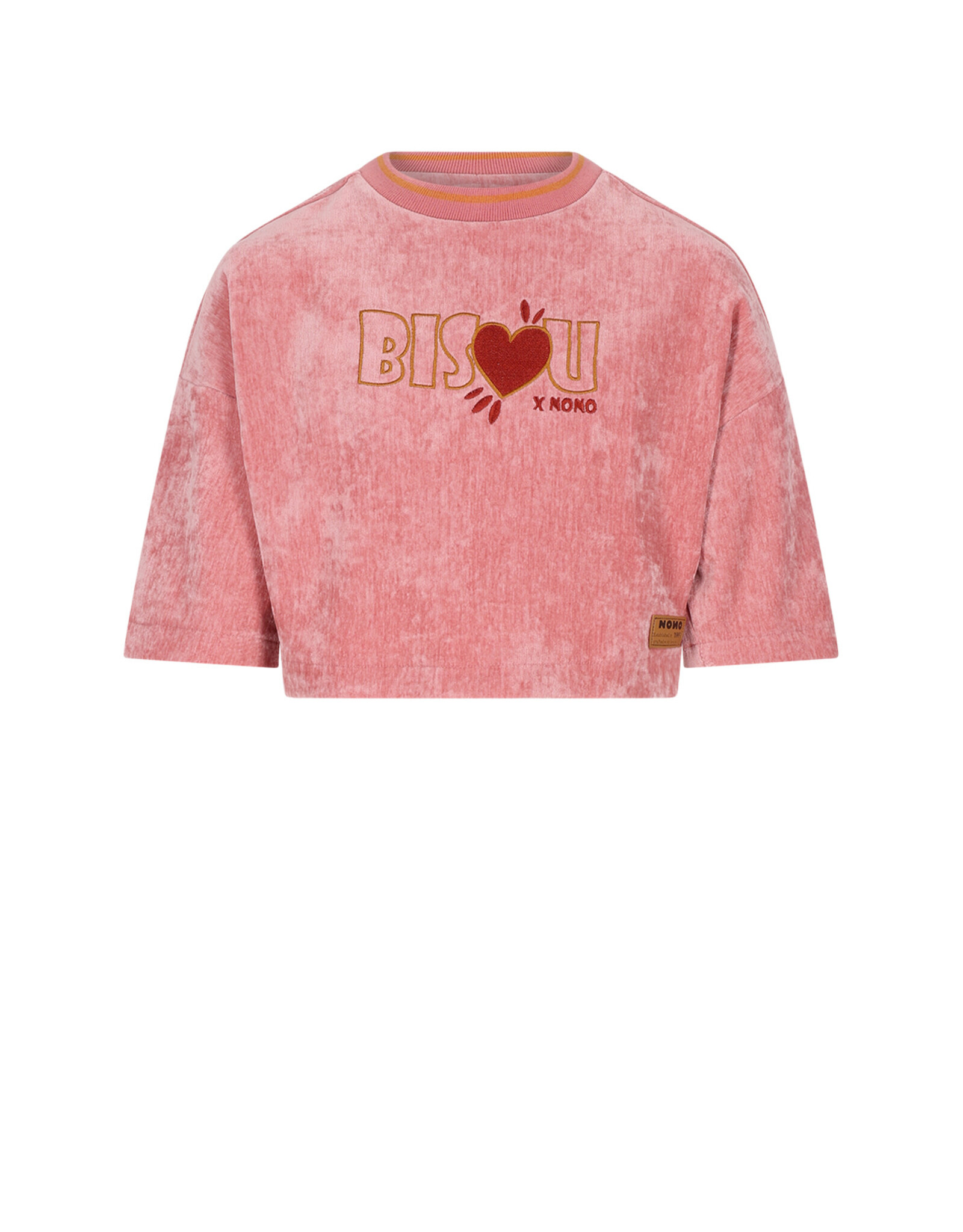 Nono Kaily Oversized Velvet Top Half Sleeve with Bisou Embro Sunset Pink