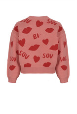 Nono Katie Jacquard BISOU Knitted Sweater Sunset Pink